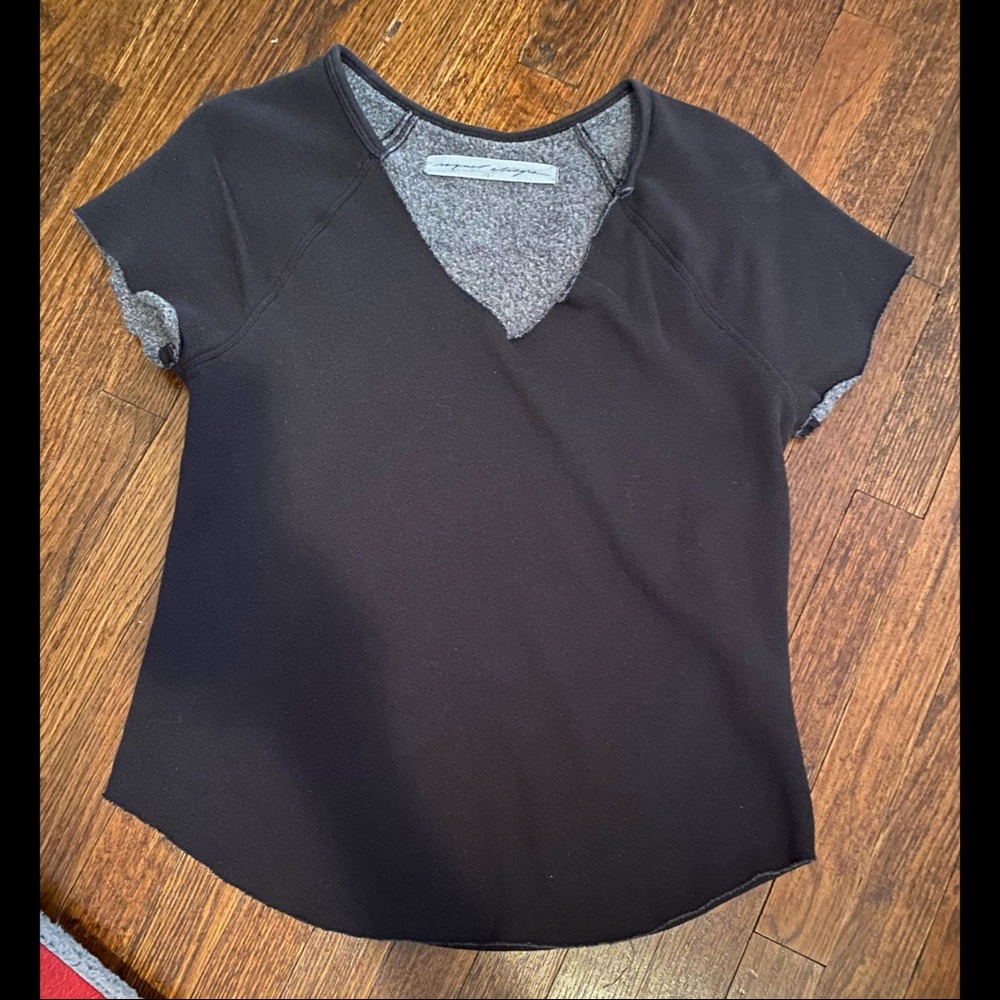 Washed Black Raw Edge Sweatshirt